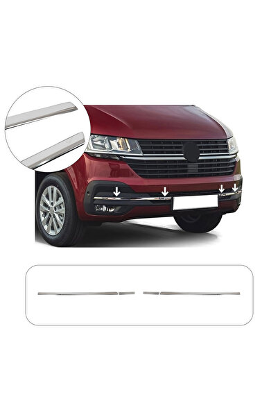 BRSPLAST Volkswagen Transporter T6.1 Uyumlu Krom Ön Tampon Alt Izgara 4 Parça...