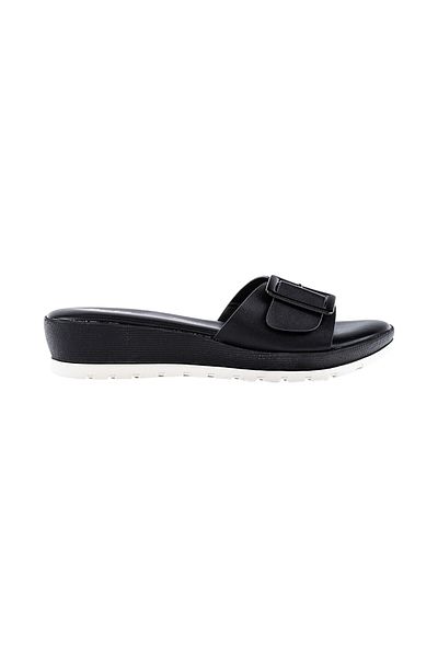 BATA Solid Slip-On Wedge Sandals