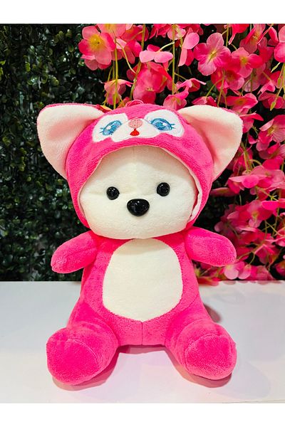 HEDİYEVİM Large Size Puffy Hug Hooded Plush Teddy Bear