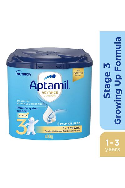 Aptamil Advance Junior Stage 3 Growing Up Formula Vanilla Flavour From 1-3 Years 400 g
