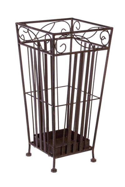 Bizzotto Umbrella Stand Brown Wrought Iron Melanie 24 cm x 24 cm x 49 h