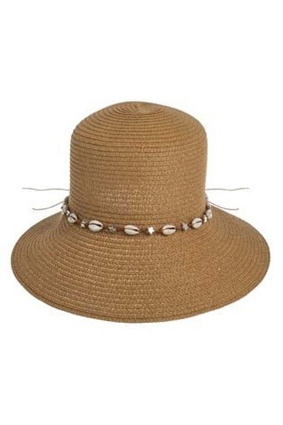 OEM Natural Closed Hat with Shells & Starfish for Women