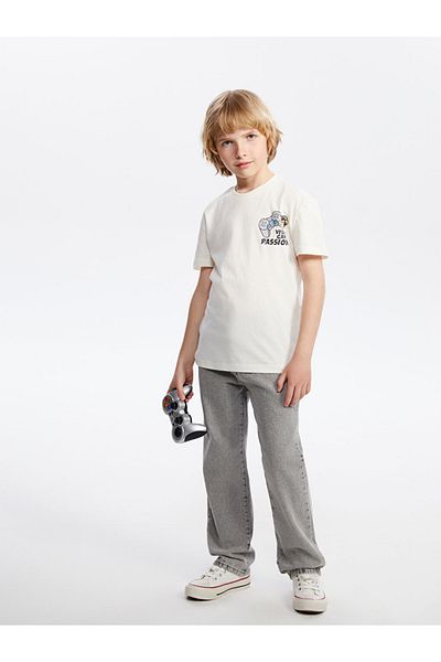 LC Waikiki Comfortable Fit 100% Cotton Combed Fabric Nostalgic Printed Baby Boy T-Shirt