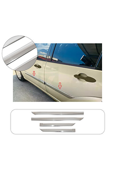 BRSPLAST Ford Focus MK1 Uyumlu 1998-2005 Krom Yan Kapı Çıtası 4 Parça Paslanm...