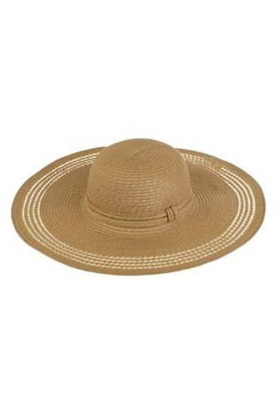 OEM Hat in Natural Dark Color with Ribbon & Transparent Edge for Women