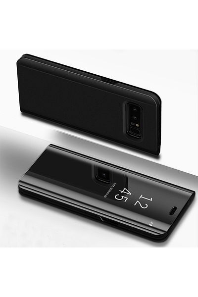 Smart Carcasă compatibilă cu Samsung Galaxy Note 8, neagră, cu protecție Clear View