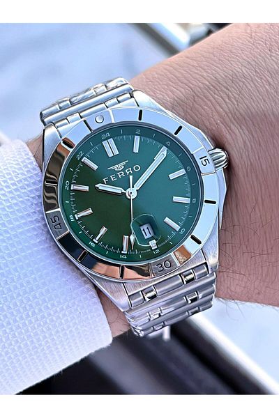 FERRO Steel Cord Engagement and Groom Watch 2 Years Warranty 3 Atm Water Resistant Men Wristwatch 43017A3