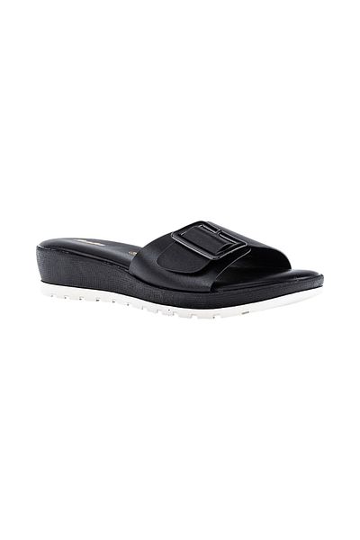 BATA Solid Slip-On Wedge Sandals