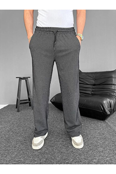 LUMİART Waterway Striped Pocket Trousers - Black