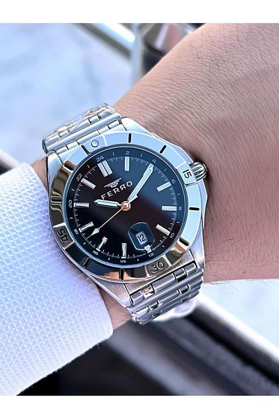 FERRO Steel Cord Engagement and Groom Watch 2 Years Warranty 3 Atm Water Resistant Men Wristwatch 43017A4