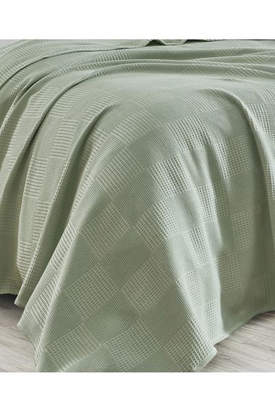 Eponj Home Single 100% Cotton Pique Cover 160X230 cm – Tile Patterned Green – Weave Series