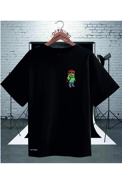 HOFFNUNG T Shirt a Bear with Guitar Unisex Print T-Shirt