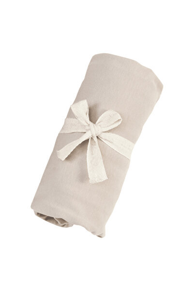 tinylamb Organik Beyaz - Bej Renk Lastikli Bebek Çarşafı 60x120cm - 2 Adet