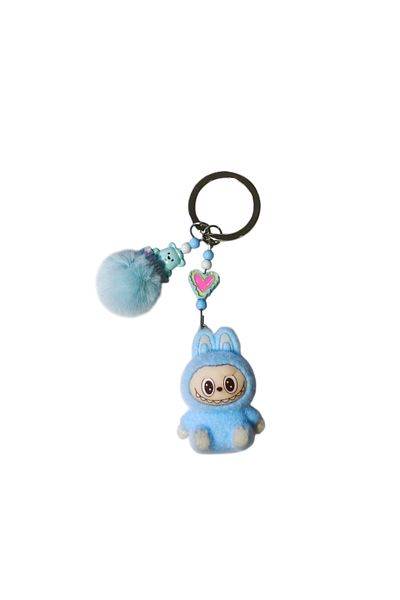 Acousticworld Cute Monsters Labubu Furry Keychain Blue