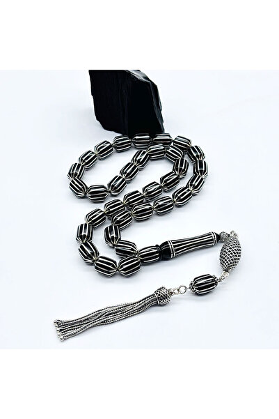 tesbihpasaji Uçlu Kapsül Karpuz Dilimi İşlemeli Erzurum Oltu Taşı Tesbih