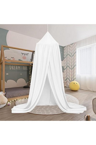 Sesamis Baldachin pentru camera copiilor, alb, 450 x56x230 cm, SESAMIS