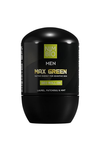 NIMBIO Max Green Natural Deodorant for Men 50ml - 24H Protection, Patchouli & Mint Aroma