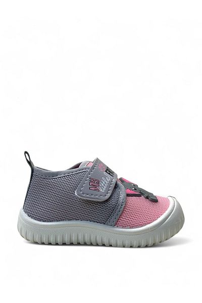 Tuğba Ortopedi 3448 Orthopedic Lightweight Flexible Baby Girl Gray/Pink Slippers