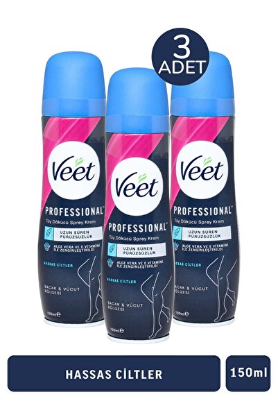 Veet humanlife Tüy Dökücü Krem Sprey Hassas Ciltler İçin 150 ml 3 Adet