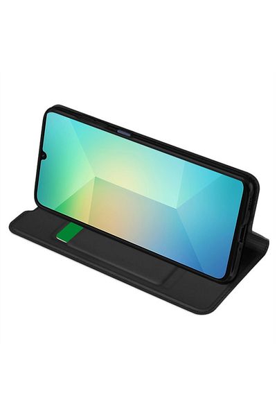 SKYDDAR INNOVATION Husă pentru Samsung Galaxy A06, Magskin Book, tip carte cu portofel interior, neagră, set de autocolante