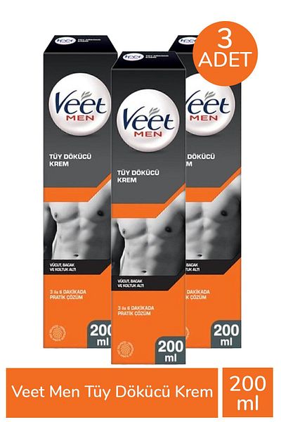 Veet Men Depilatory Cream 200 ml 3 Pieces