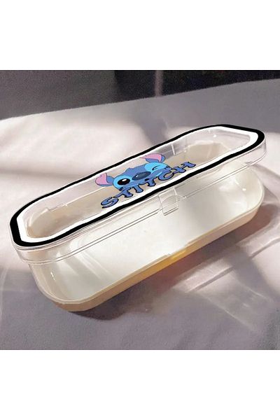 GlassySKY Stitch Transparent Glasses Storage Box Glasses Container,Teenager Children Student