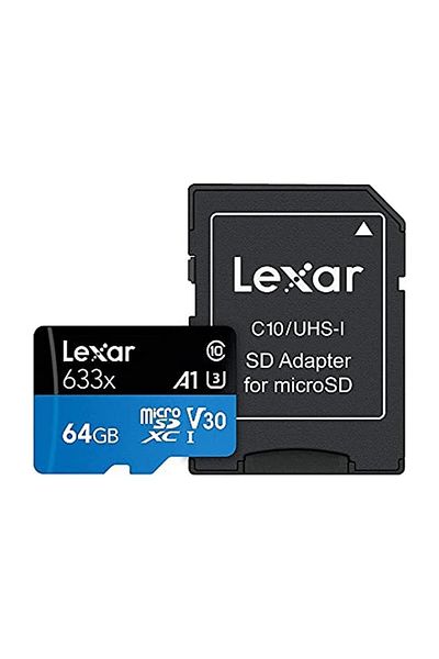 Lexar 64Gb 633X Microsdxc Uhs-I U3 100/45 Mb/S High Performance Microsd Memory Card