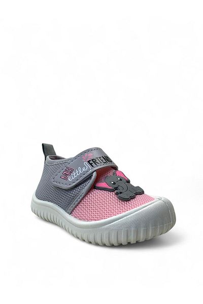 Tuğba Ortopedi 3448 Orthopedic Lightweight Flexible Baby Girl Gray/Pink Slippers