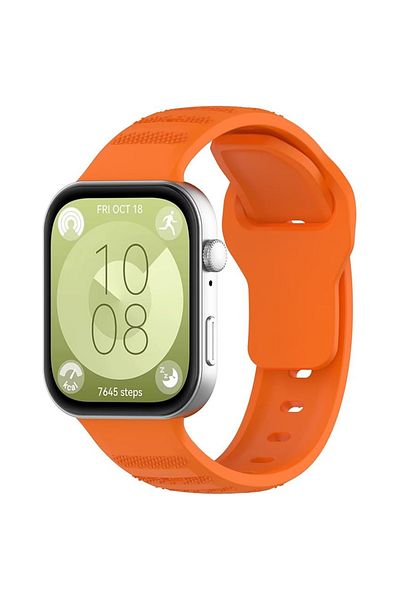 REDz Accessories Dot Texture Strap, Sport, Huawei Watch Fit 3, Adjustable, Soft Silicone, Orange