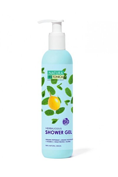 Natura Estonica Gel de dus natural cu menta si fructul pasiunii Herbalicious, 400ml - Natura Estonica