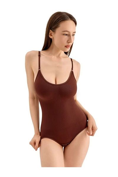 MİSTİRİK Mamey Model Slimming Effective Snap Fastener (Zibin) Corset Brown Color1