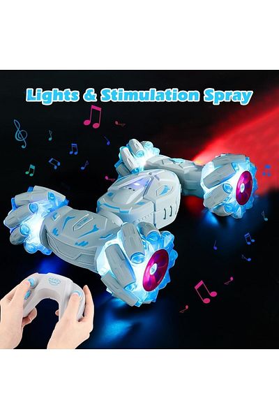 Yelajoy Remote Control Stunt Car,With Gesture Control Watch,LED light,All-round drift,Toy Gift for kid 3+