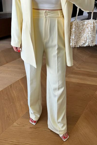 Tuba Butik High Waist Palazzo Women's Trousers