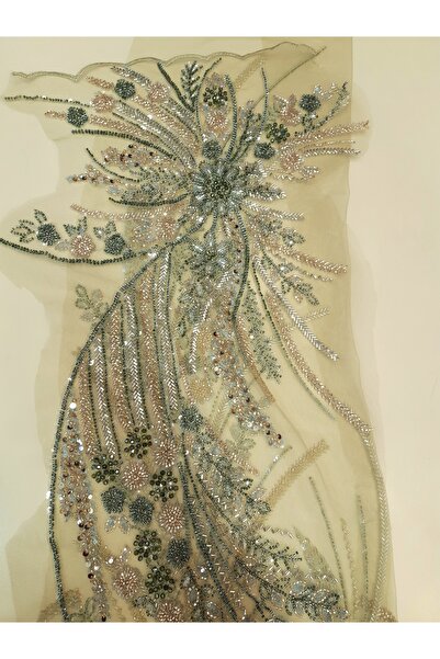 Safir Kumaş Işıl ışıl Rengarenk İşlemeli Beden Apliği (30 a 130 cm) 1 Adet