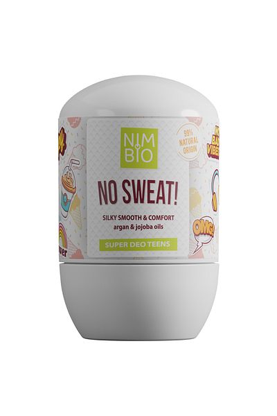NIMBIO NO SWEAT natural roll-on deodorant for teenagers, 50ml, NIMBIO