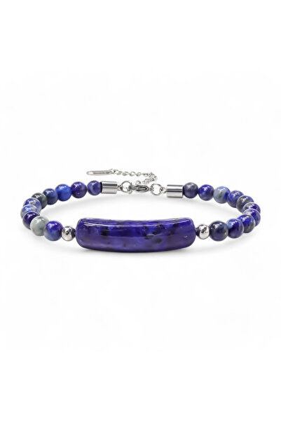 Caseras سوار من حجر اللازورد الطبيعي مع حبل فولاذي ومشبك فولاذي CSR1180165