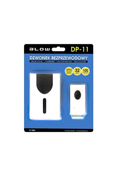 Blow Sonerie Wireless Fara Fir Blow, 32 Melodii si 1 Transmitator, Distanta 100m, Culoare Alb/Negru