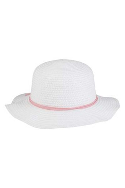 OEM White Hat with Pink Sequined Butterfly for Girls