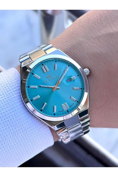 FERRO Steel Cord Engagement and Groom Watch 2 Years Warranty 3 Atm Water Resistant Men Wristwatch 11386-A