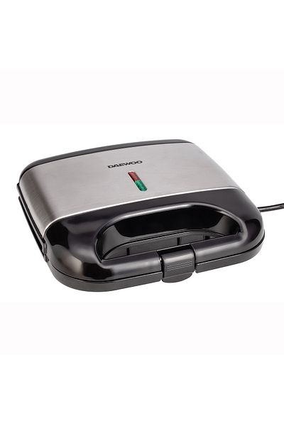 Daewoo Aparat de făcut sandvișuri Dsm20x, 800 W, plăci antiaderente, mâner rece la atingere, oțel inoxidabil/negru