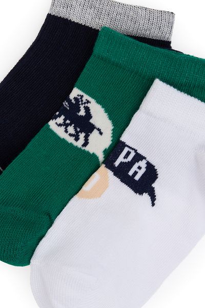 U.S. Polo Assn. Boy's White Booties Socks 50311347-Vr013