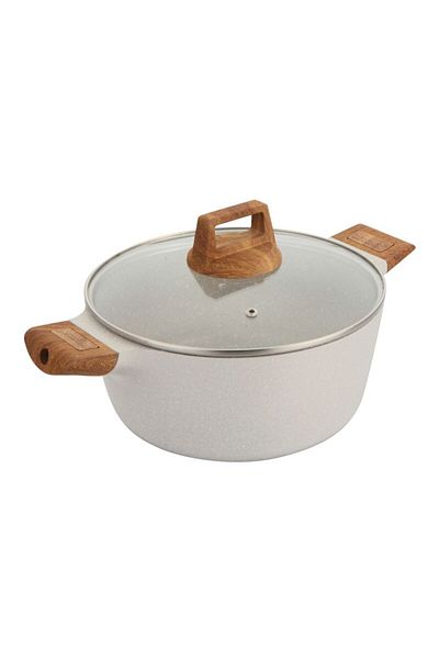 Bergner Casserole with non-stick surface and lid 28 cm Natural