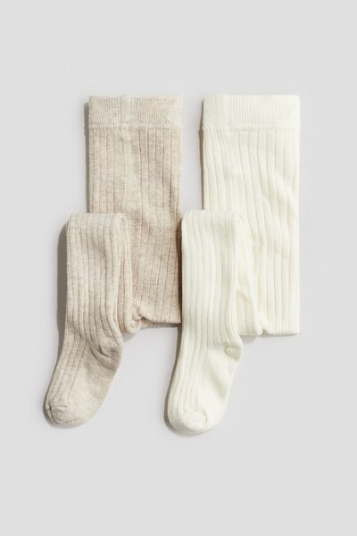 H&M 2’li Lastik Örgülü Külotlu Çorap