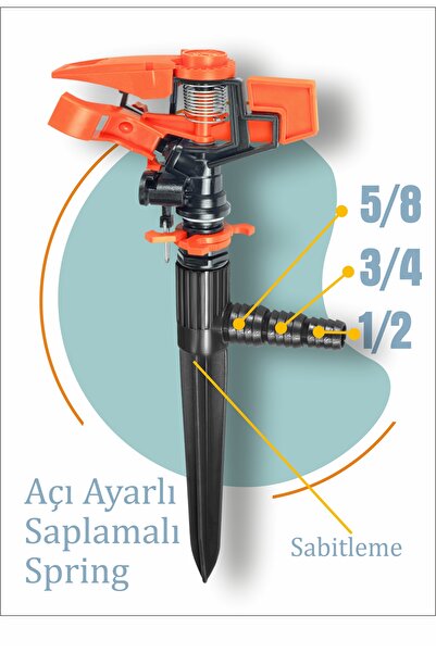 Sayım 360° Döner Bahçe Sulama Fıskiyesi – Açı Ayarlı Sprink Başlık