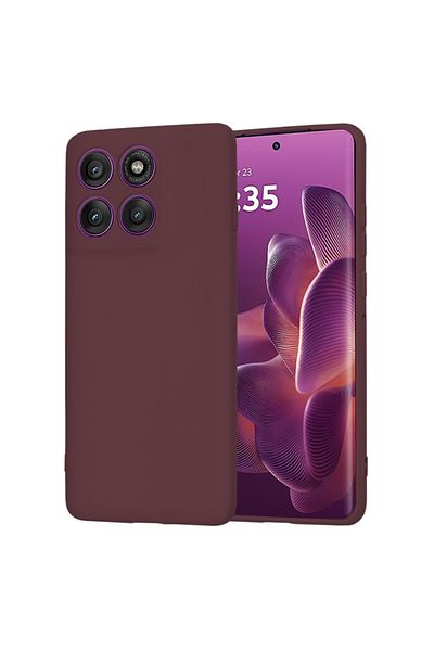 SKYDDAR INNOVATION Case for Motorola Edge 60 Pro, Velvet Silicone, SoftElegance, Bordeaux, sticker set