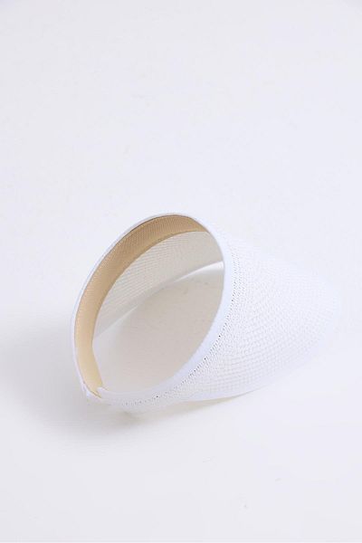 Raneel Kazançlı Alışveriş Women's Straw Visor Hat with Long Visor White