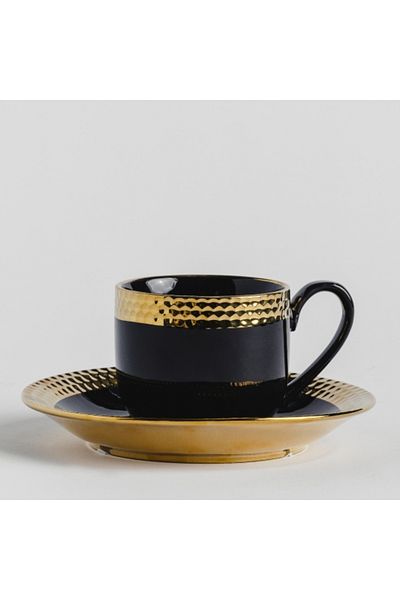 HomeVibes Gold cup and saucer 200 ml