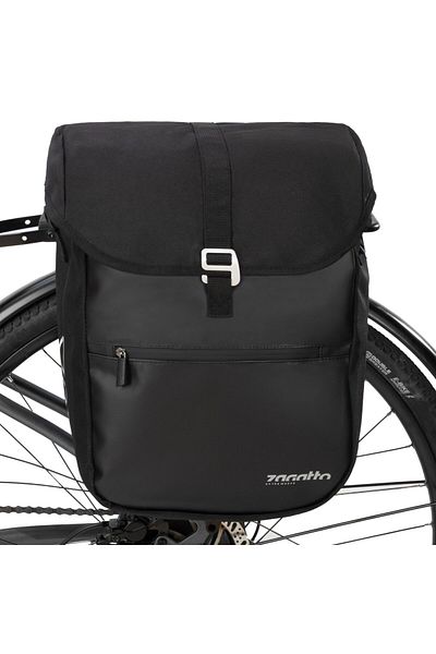 zagatto Bicycle Rear Rack Bag, 18L, Black, Waterproof, Reflective, Front Zipper Pocket, ZG958