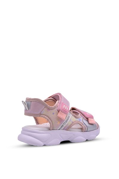 kids A more Stella Girl's Air Mesh Detailed Rainbow Patterned Lilac Color Sandals