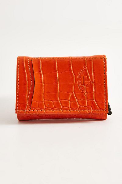 Raneel Kazançlı Alışveriş Orange leather-looking card holder wallet with compartments